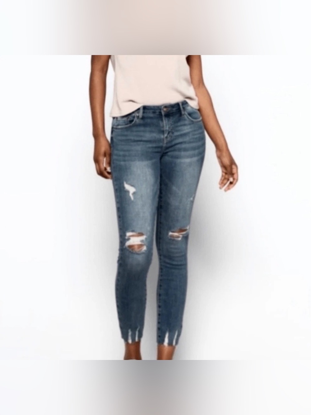 Pistola Lanissa Distressed Skinny Jeans Raw Scissored Hem Denim size 31